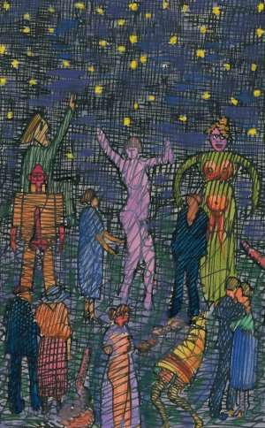 Wenn die Sternlein am Himmel stehen by Karl Wiener Oil Painting