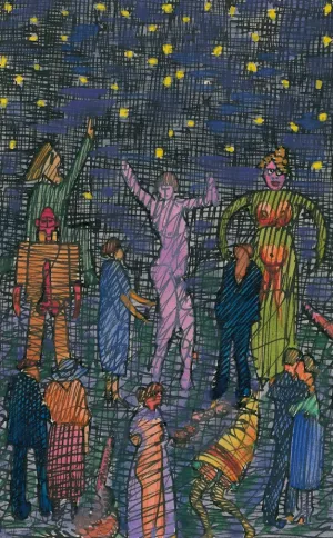 Wenn die Sternlein am Himmel stehen by Karl Wiener Oil Painting