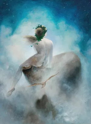 Asking The Stars by Karl Wilhelm Diefenbach Oil Painting