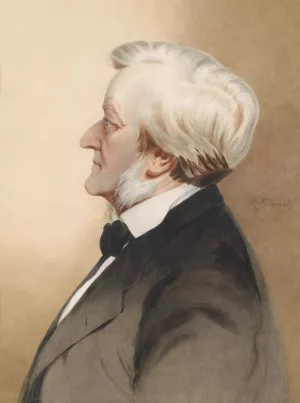 Bildnis Richard Wagner by Karl Wilhelm Diefenbach Oil Painting