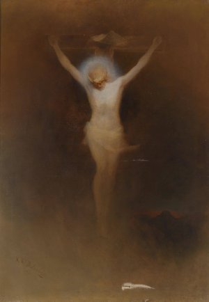 Christ On The Cross by Karl Wilhelm Diefenbach Oil Painting