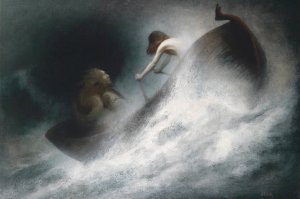 Der Rettung entgegen by Karl Wilhelm Diefenbach Oil Painting