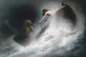 Der Rettung entgegen by Karl Wilhelm Diefenbach Oil Painting