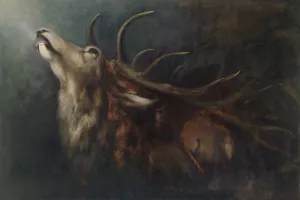 Sterbender Hirsch by Karl Wilhelm Diefenbach Oil Painting