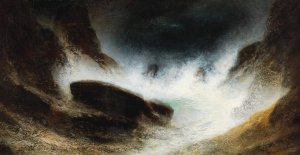 Sturm an der Kuste by Karl Wilhelm Diefenbach Oil Painting
