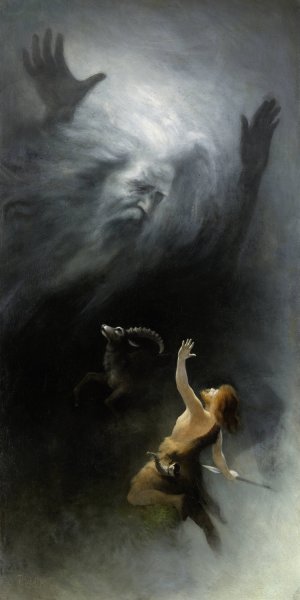 Thou Shalt Not Kill by Karl Wilhelm Diefenbach Oil Painting