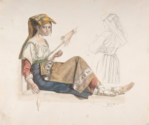 Neapolitan Woman by Karl Wilhelm Freiherr Von Heideck Oil Painting