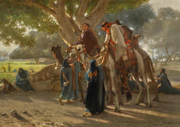 Main Product Photo of Halt By The Well  Painting by Karl Wilhelm Gentz