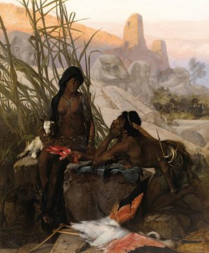 Nubian Hunters by Karl Wilhelm Gentz Oil Painting