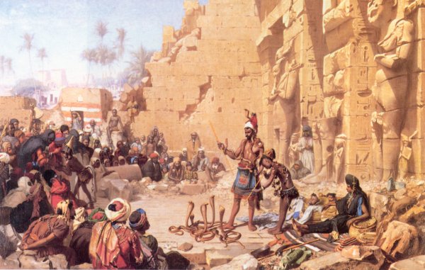 Main Product Photo of The Snake Charmer Painting by Karl Wilhelm Gentz