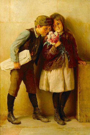 The Carnations by Karl Witkowski Oil Painting