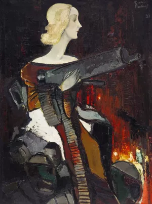 Madonna with a Machine Gun by Karlis Padegs Oil Painting