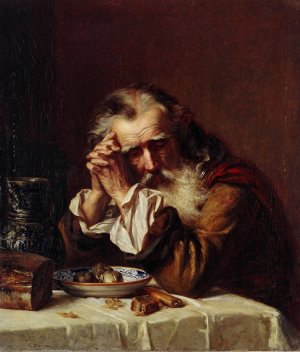 Old Man's Head by Karlis Teodors Huns Oil Painting