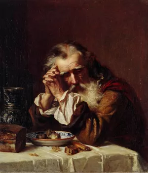 Old Man's Head by Karlis Teodors Huns Oil Painting