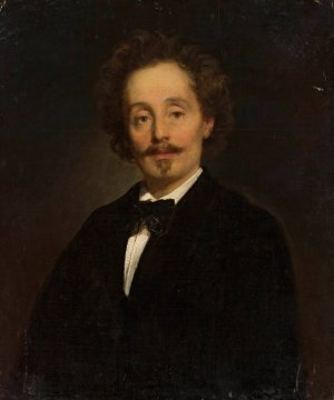 Portrait of Wiktor Brodzki, sculptor by Karol Miller Oil Painting