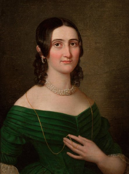 Portrait of a Woman  by Karol Schweikart - Hand-Painted Oil Painting Reproduction
