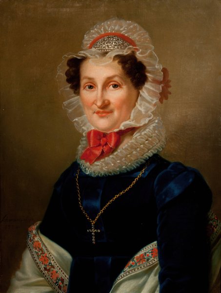 Portrait of Teresa Hausner  by Karol Schweikart - Hand-Painted Oil Painting Reproduction