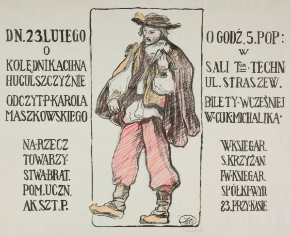Main Product Photo of O kolednikach na Huculszczyznie  Painting by Karol Zyndram Maszkowski