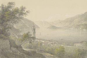 Bellagio, aan het Comomeer by Karoly Lajos Libay Oil Painting