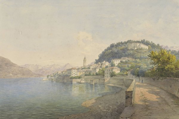 Bellagio aan het Comomeer  by Karoly Lajos Libay - Hand-Painted Oil Painting Reproduction