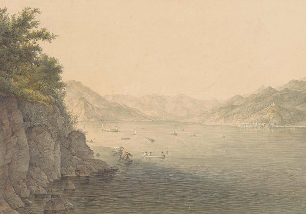 Varenna aan het Comomeer  by Karoly Lajos Libay - Hand-Painted Oil Painting Reproduction