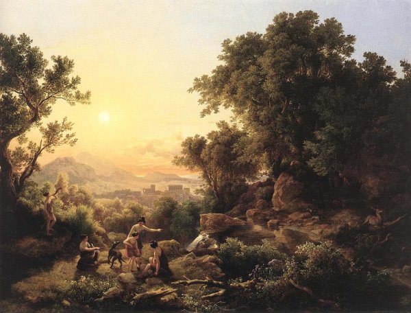 Diana at the Hunt Hunting Nymphs by Karoly Marko - Hand-Painted Oil Painting Reproduction