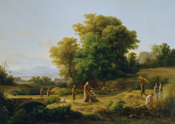 Ideale Landschaft mit Boas und Ruth  by Karoly Marko - Hand-Painted Oil Painting Reproduction