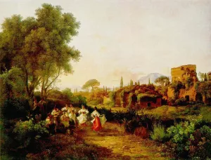 Wine Harvest Tarantella Oil painting by Karoly Marko