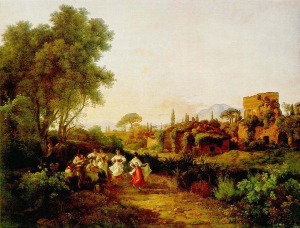 Wine Harvest Tarantella by Karoly Marko - Hand-Painted Oil Painting Reproduction