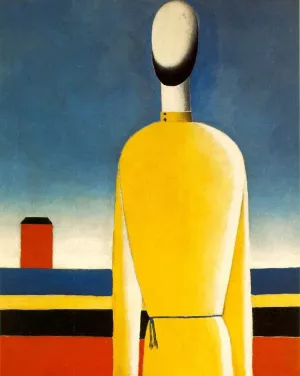 Complex Presentiment: Half-Figure in a Yellow Shirt by Kasimir Malevich - Oil Painting Reproduction