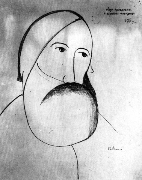 Face of a Peasant by Kasimir Malevich - Hand-Painted Oil Painting Reproduction
