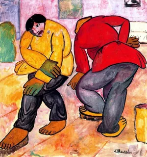 Floor Polishers by Kasimir Malevich - Oil Painting Reproduction
