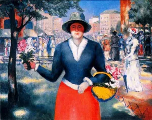 Flower Girl Oil painting by Kasimir Malevich