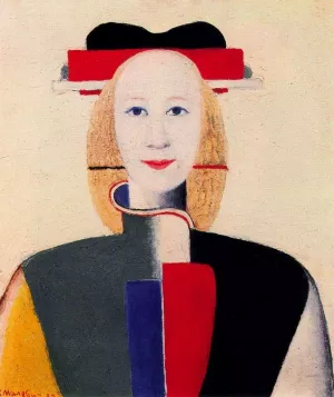 Girls with a Comb in Her Hair by Kasimir Malevich - Oil Painting Reproduction