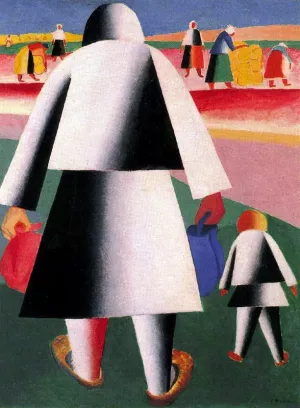 Going to the Harvest by Kasimir Malevich - Oil Painting Reproduction