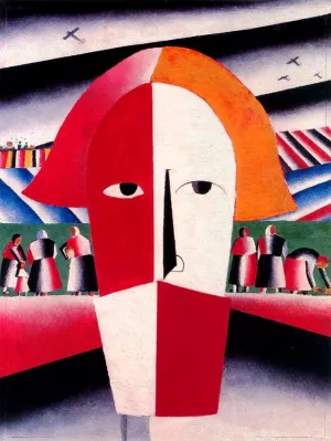 Head of a Peasant by Kasimir Malevich - Oil Painting Reproduction
