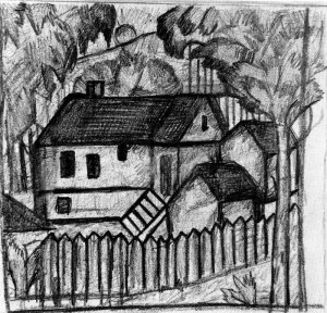 House by Kasimir Malevich Oil Painting