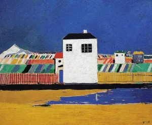 Landscape with White House by Kasimir Malevich Oil Painting