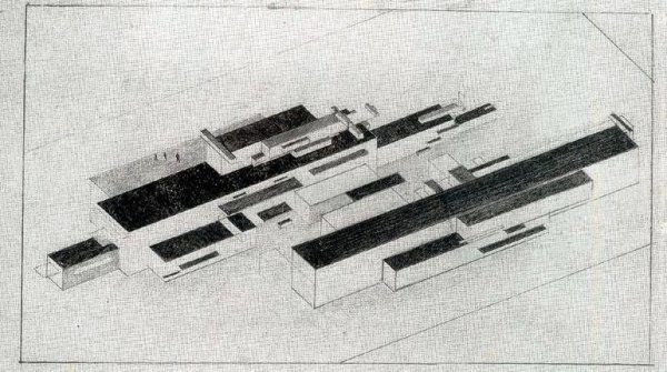 Modern Buildings by Kasimir Malevich - Hand-Painted Oil Painting Reproduction