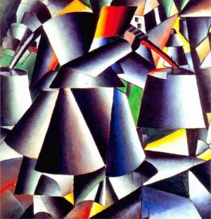 Peasant Woman with Buckets Oil painting by Kasimir Malevich