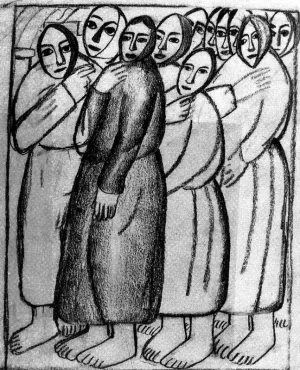 Peasant Women at Church II by Kasimir Malevich Oil Painting