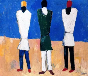 Peasants Oil painting by Kasimir Malevich