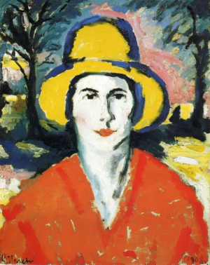 Portrait of Woman in Yellow Hat by Kasimir Malevich Oil Painting