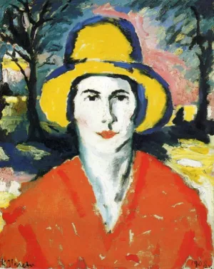 Portrait of Woman in Yellow Hat by Kasimir Malevich Oil Painting