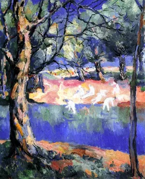 River in the Forest Oil painting by Kasimir Malevich
