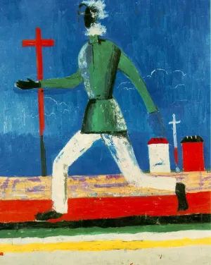Running Man Oil painting by Kasimir Malevich