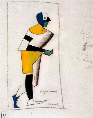 Sportman Oil painting by Kasimir Malevich