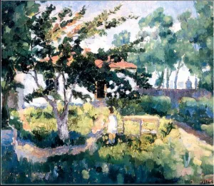 Summer Landscape painting by Kasimir Malevich