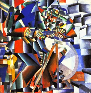 The Knifegrinder (also known as The Knifegrinder: Principle of Scintillation) painting by Kasimir Malevich