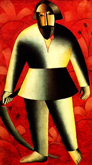 The Reaper on Red by Kasimir Malevich Oil Painting